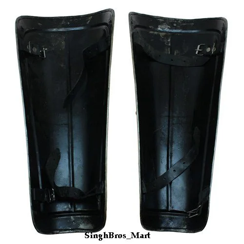 Medieval Steel Leg Greaves — Hand Forged Knight Armor — detail view | SinghBros Mart