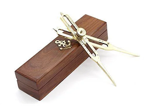 Brass Proportional Divider 6" — Nautical Survey Drafting Tool — angle view | SinghBros Mart
