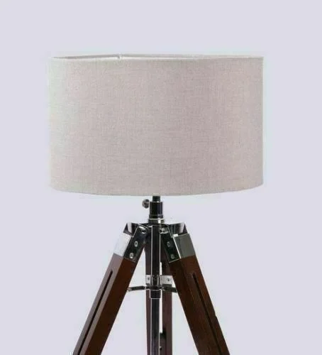 Nautical Tripod Table Lamp — LED Shade with Stand — close-up | SinghBros Mart