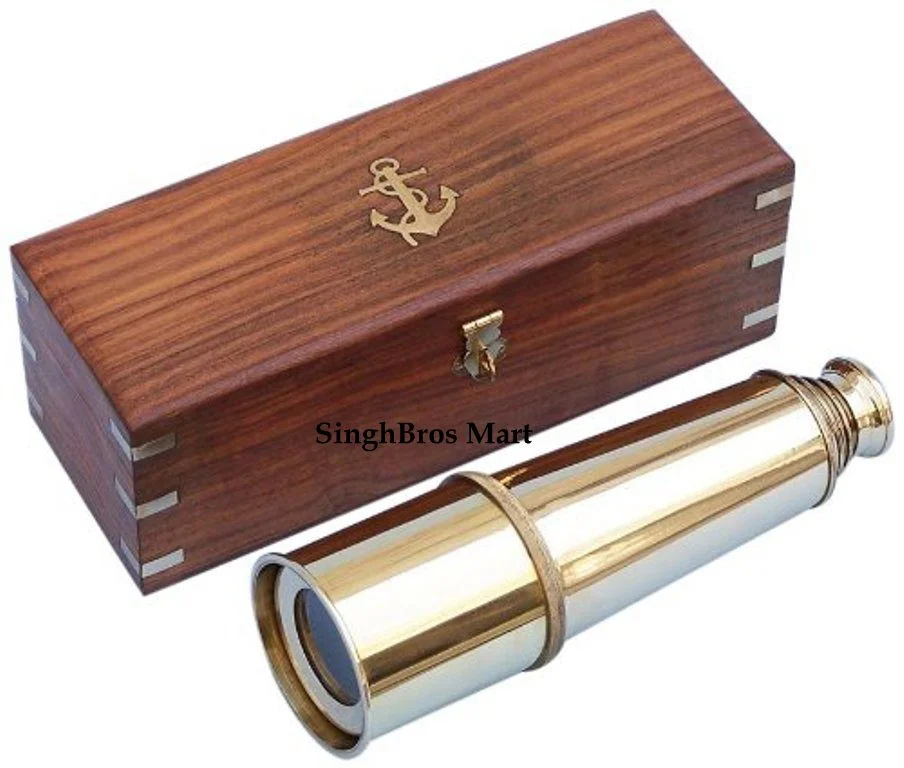 Vintage Brass Pullout Telescope — 15 Inch Nautical Design