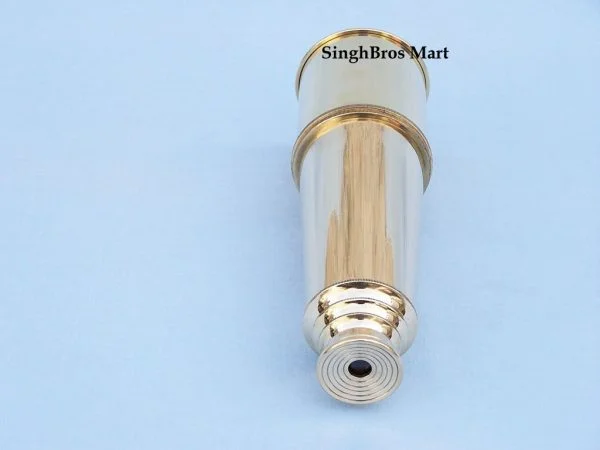 Vintage Brass Pullout Telescope — 15 Inch Nautical Design — close-up | SinghBros Mart