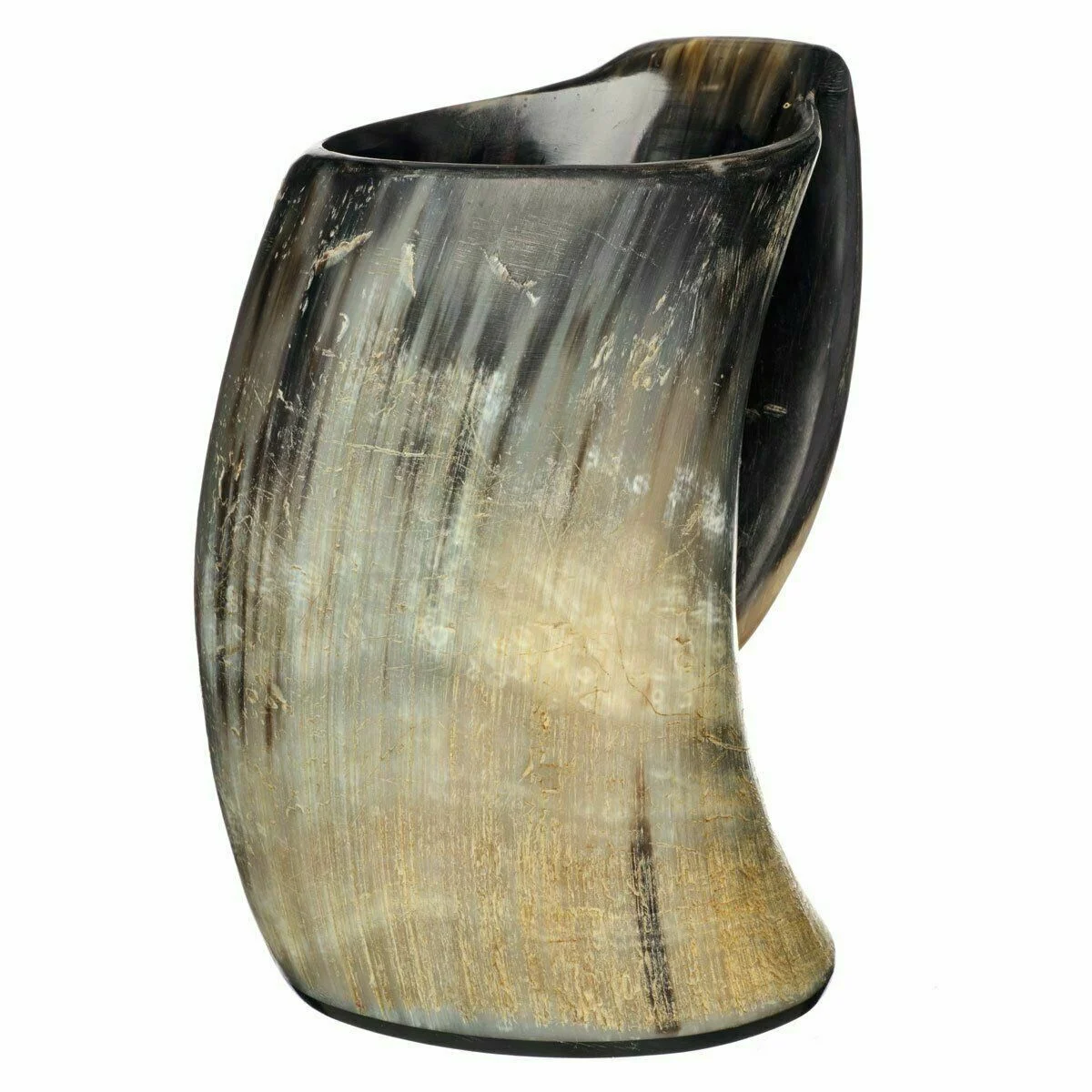 Viking Drinking Horn — Handcrafted Medieval Mead Cup — detail view | SinghBros Mart