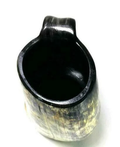 Viking Drinking Horn — Handcrafted Medieval Mead Cup — angle view | SinghBros Mart