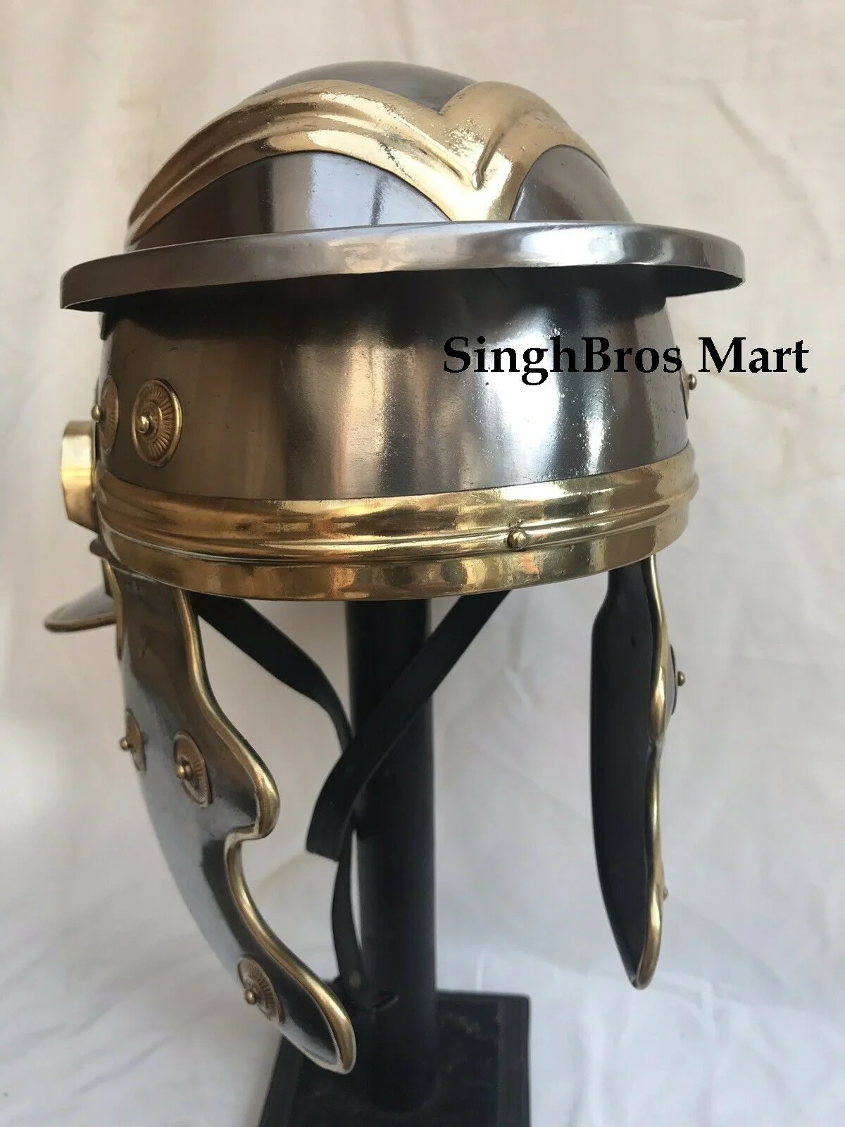 Roman Centurion Helmet with Red Plume — 18 Gauge Steel