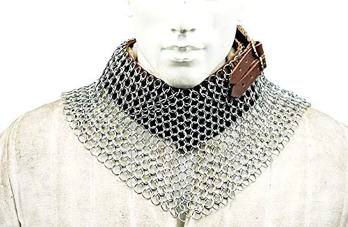 Medieval Chainmail Coif — Blackened Steel 16g Butted Rings