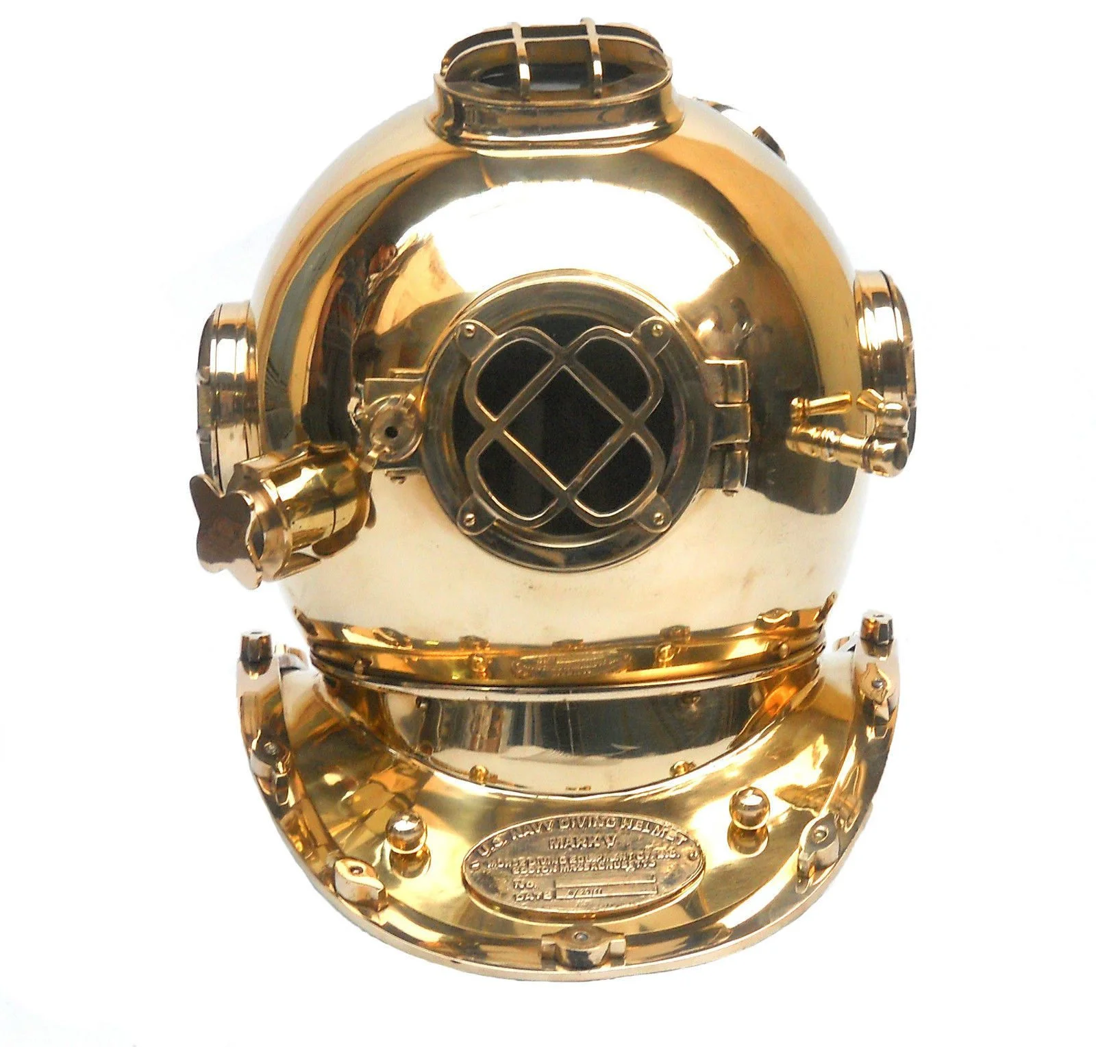 Antique Brass Diving Helmet — Nautical Marine Collectible — close-up | SinghBros Mart
