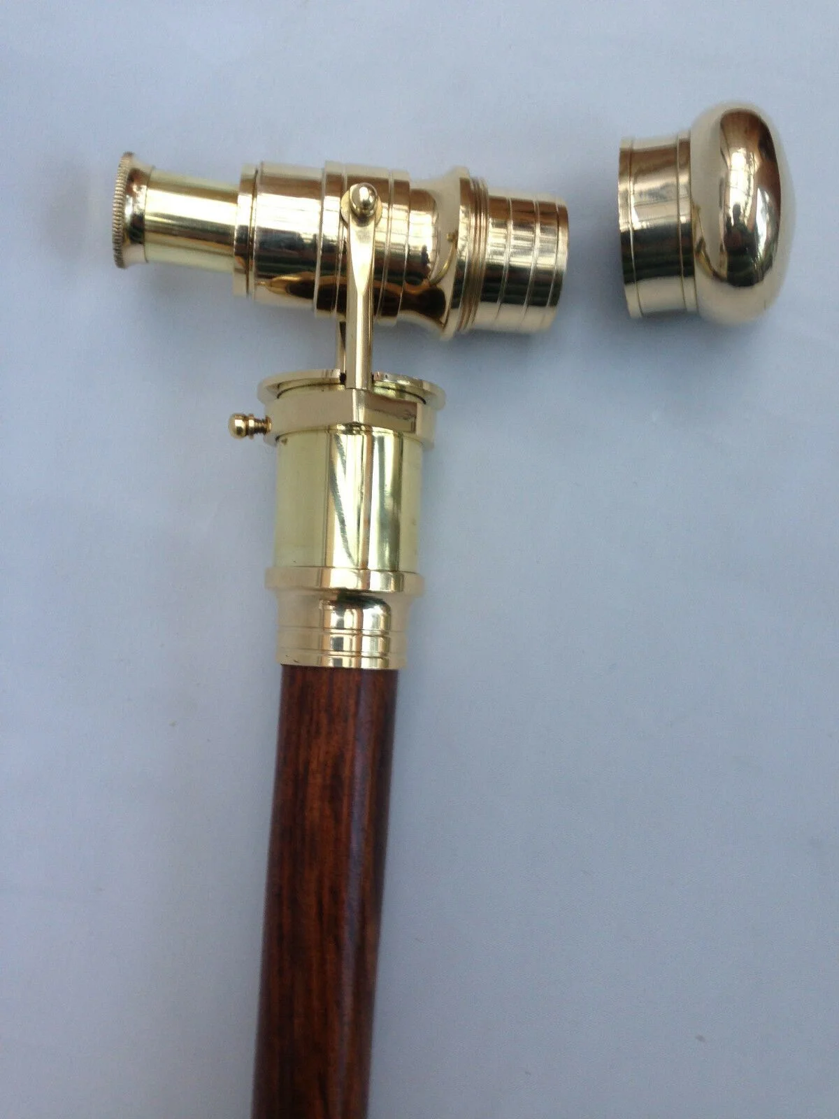 Victorian Telescope Walking Cane — Brass Handle Rosewood | SinghBros Mart