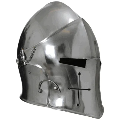 Medieval Visored Barbuta Helmet — Adjustable Fit Design