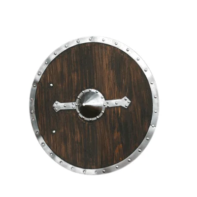 Viking Wooden Shield — 24" Steel Boss Medieval Armor — Handmade Antique Replica | SinghBros Mart