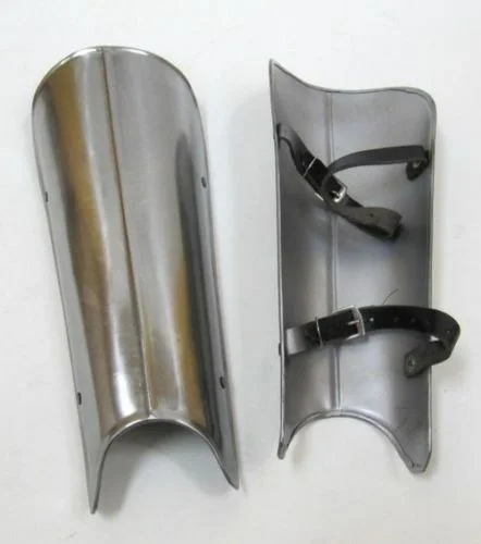 Medieval Steel Leg Guards — Adjustable Gothic Armor
