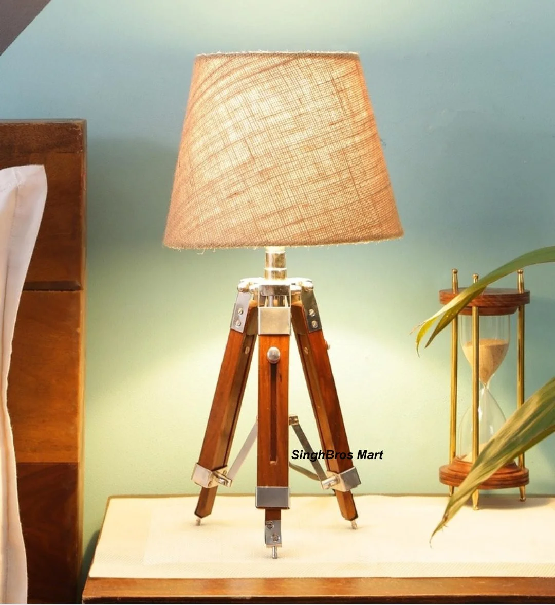 Nautical LED Tripod Table Lamp — Adjustable 35" Height