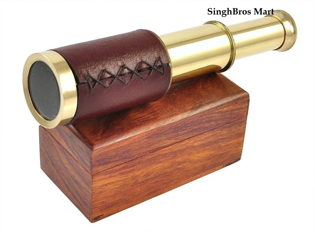 Vintage Brass Pullout Telescope — 6 Inch Nautical Design
