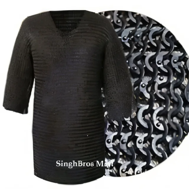 Medieval Chainmail Hauberk — Flat Riveted 9mm Rings 54" Chest