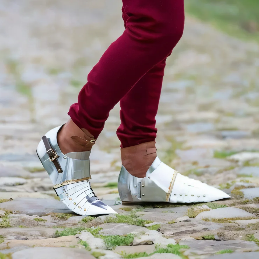 Medieval Steel Sabatons — Adjustable Gothic Knight Armor Feet